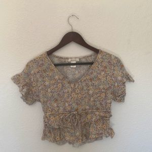 Floral Print Cropped Top